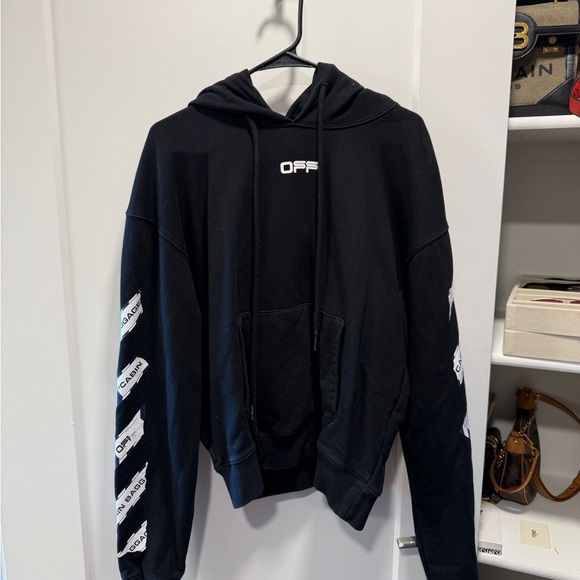 Off-White Black Men's Hoodie Sweatshirt - Picture 1 of 8